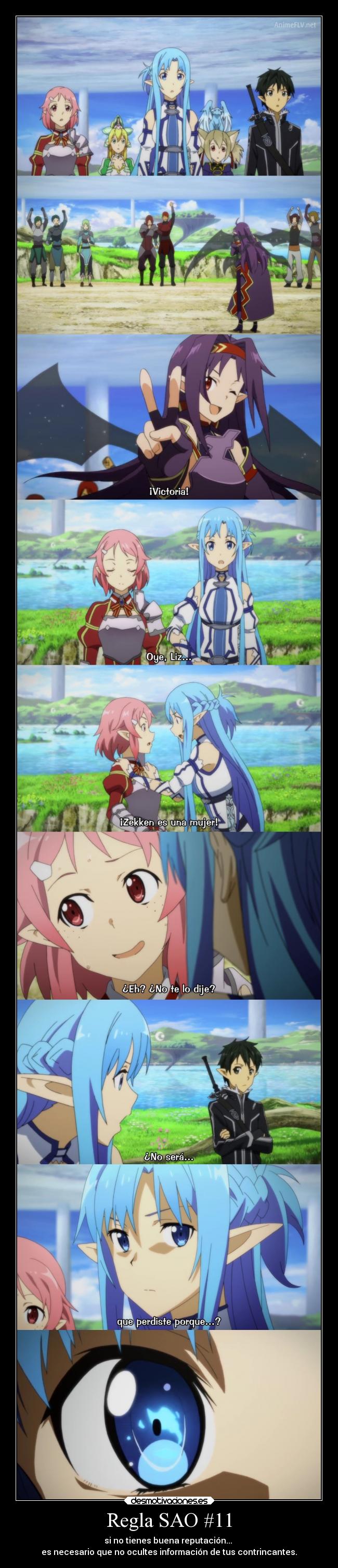 Regla SAO #11 - si no tienes buena reputación...
es necesario que no ocultes información de tus contrincantes.