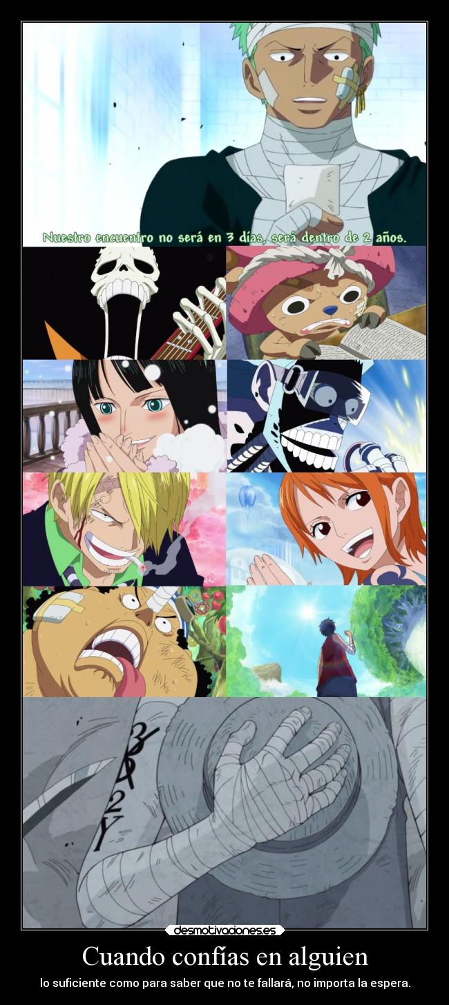 carteles confianza amistad amigos anime raptorhunters harukaze manga onepiece one piece luffy zoro nami sanji desmotivaciones