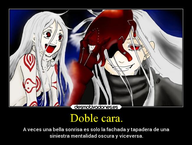 carteles corazon alma anime deadmanwonderland shiro doble cara desmotivaciones