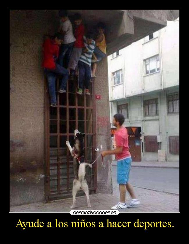 Ayude a los niños a hacer deportes. - 