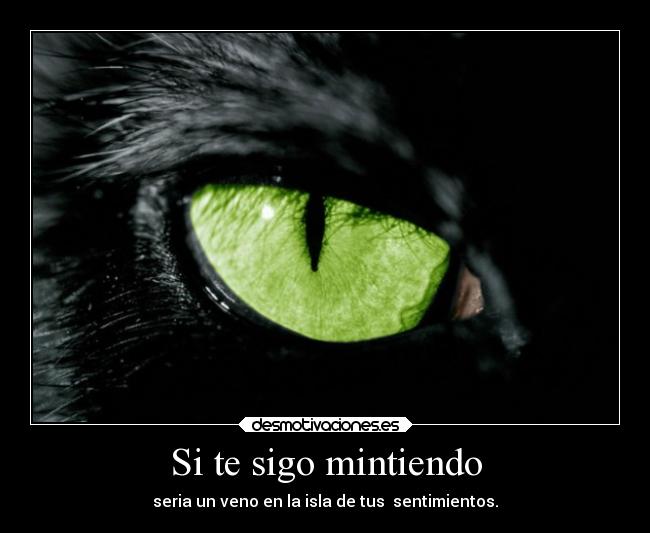 Si te sigo mintiendo - seria un veno en la isla de tus sentimientos.