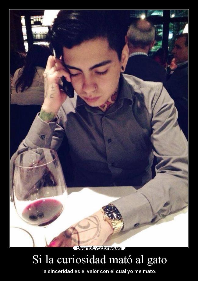Si la curiosidad mató al gato - la sinceridad es el valor con el cual yo me mato.