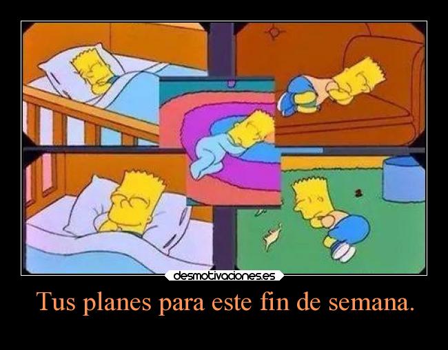 Tus planes para este fin de semana. -