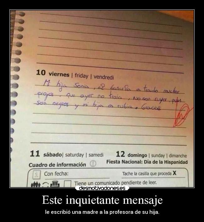 Este inquietante mensaje -