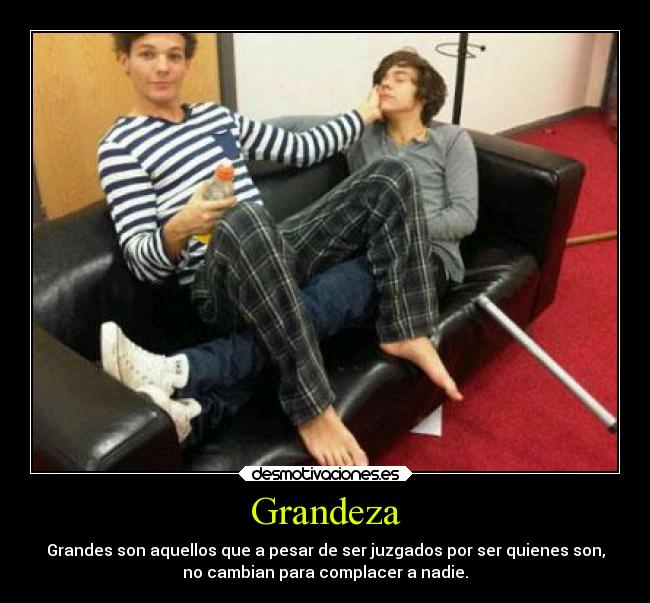 Grandeza - Grandes son aquellos que a pesar de ser juzgados por ser quienes son,
no cambian para complacer a nadie.