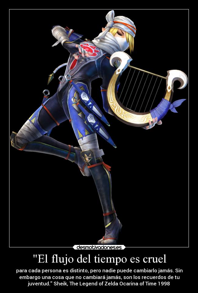 carteles frases videojuegos celebres sheik the legend zelda ocarina time tiempo juventuf desmotivaciones