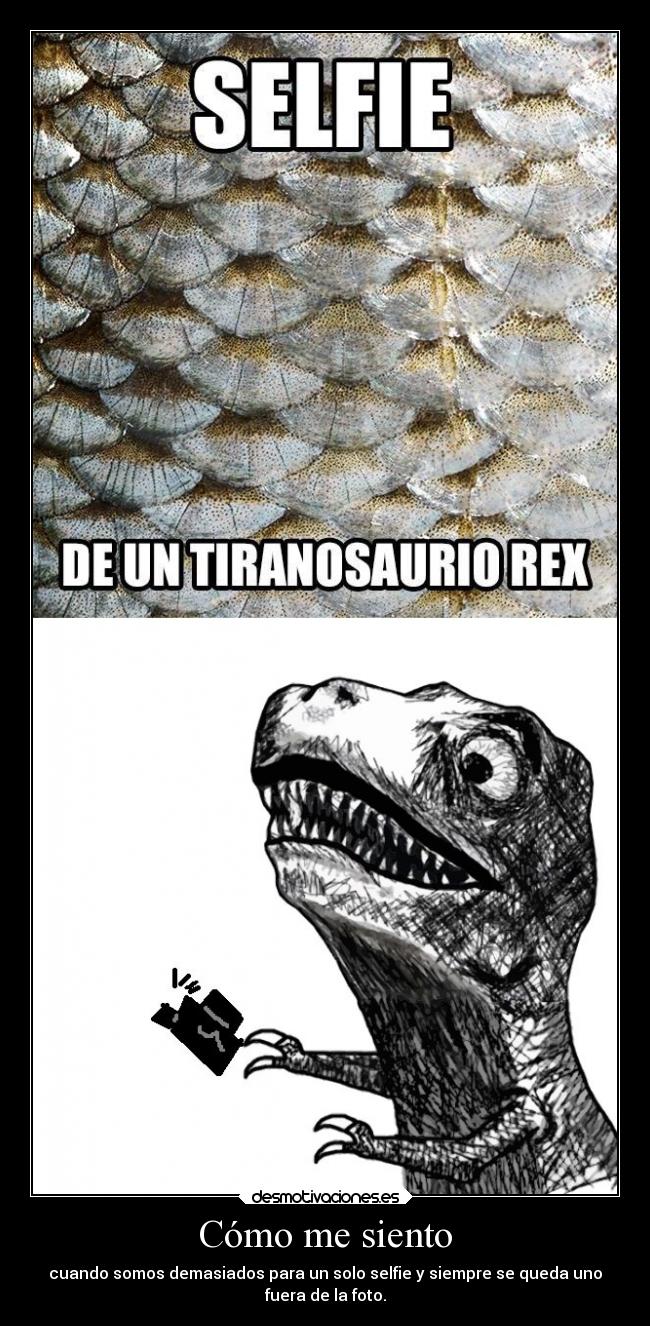 Cómo me siento - cuando somos demasiados para un solo selfie y siempre se queda uno
fuera de la foto.