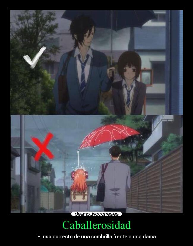 Caballerosidad - El uso correcto de una sombrilla frente a una dama