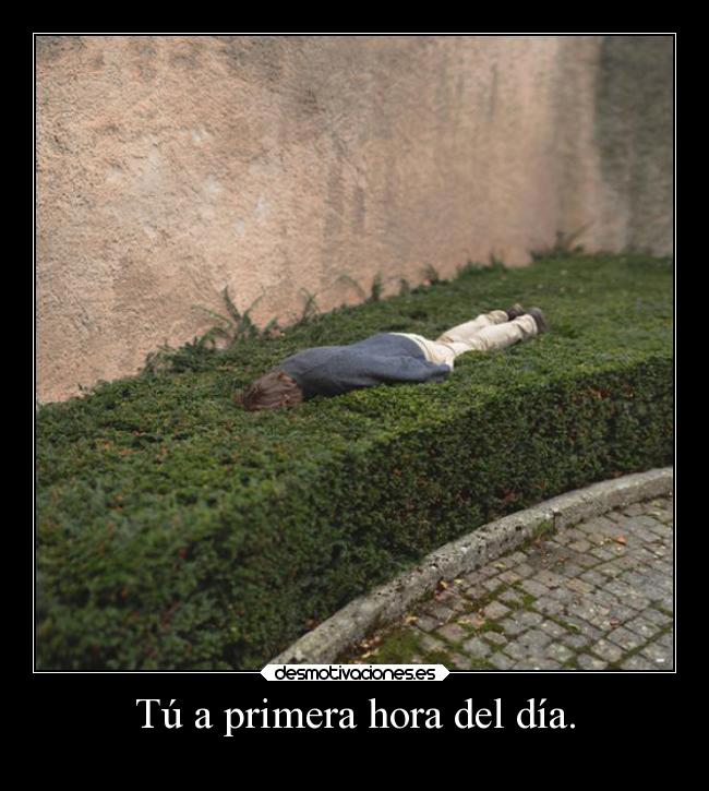 Tú a primera hora del día. -