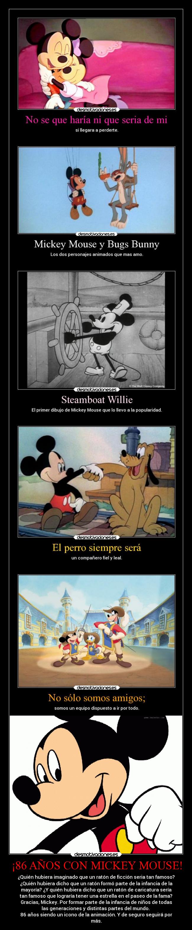 carteles infancia desmotivaciones anos con mickey mouse icono disney animacion ejercitodemar desmotivaciones