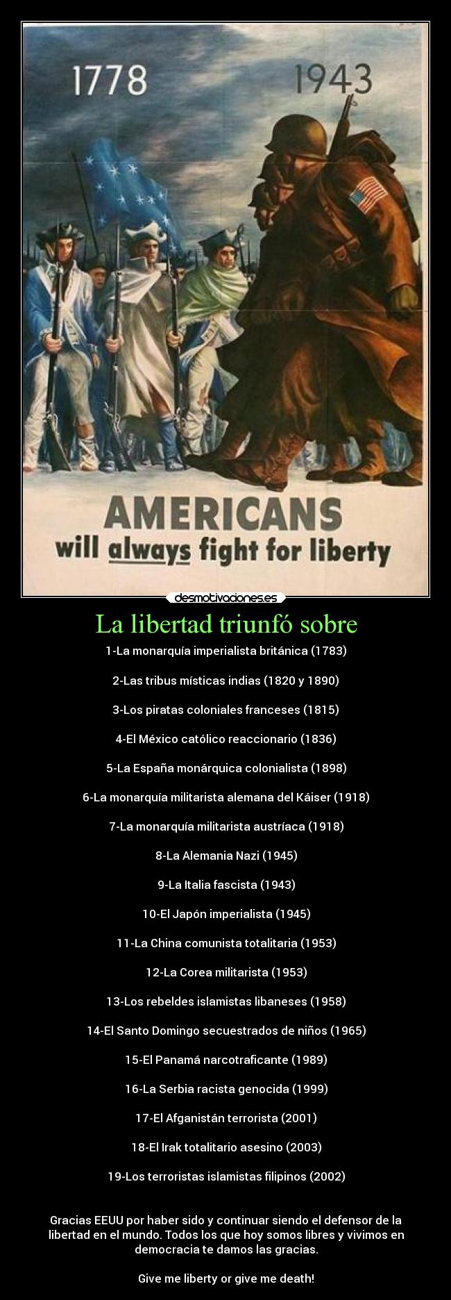 La libertad triunfó sobre -