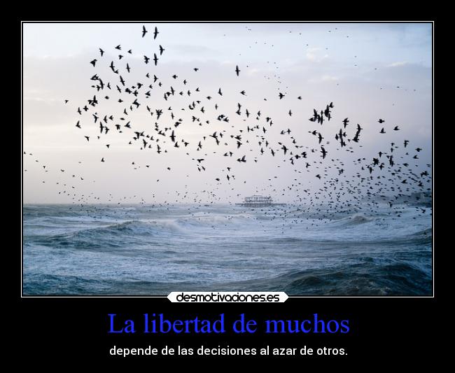 La libertad de muchos - depende de las decisiones al azar de otros.
