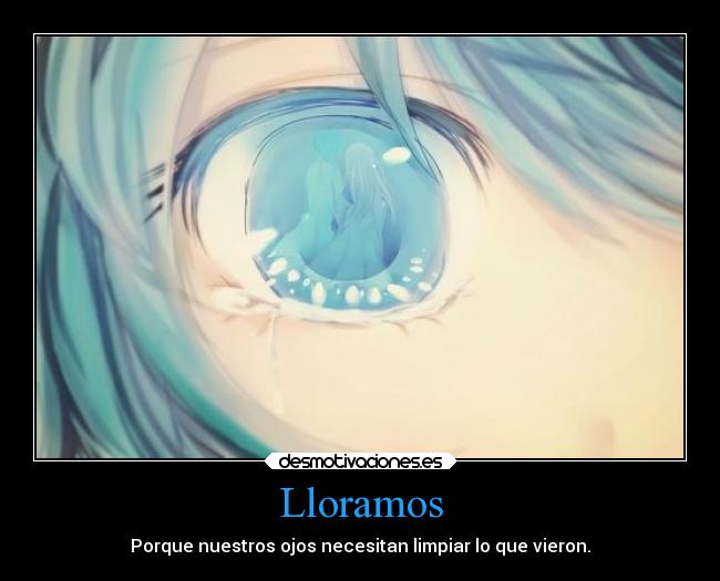 Lloramos - Porque nuestros ojos necesitan limpiar lo que vieron.