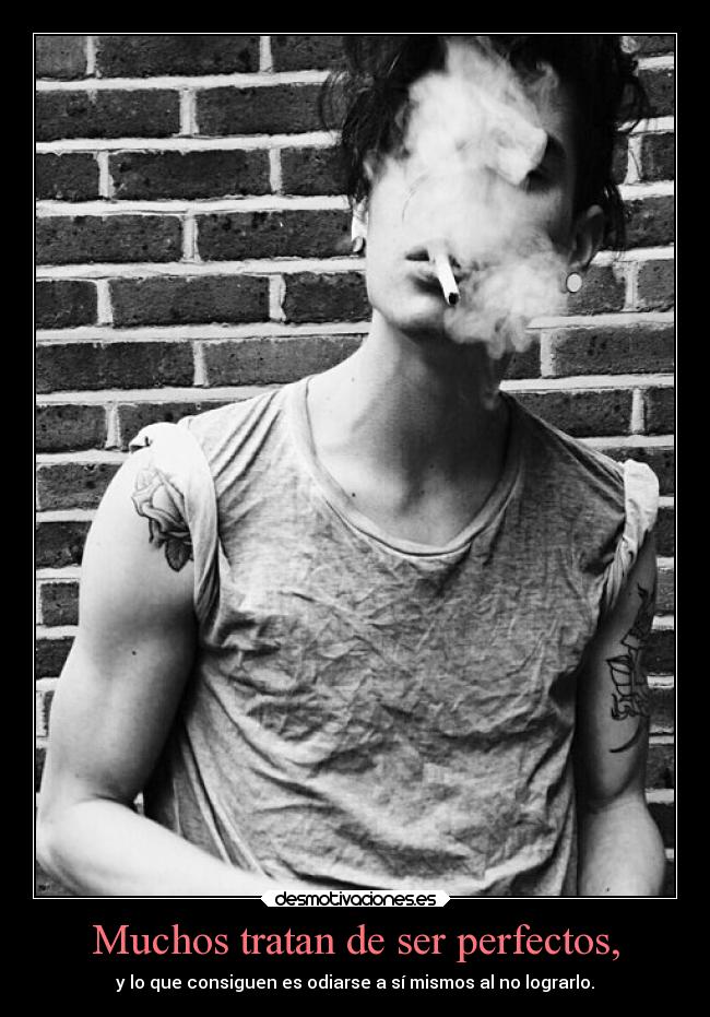 Muchos tratan de ser perfectos, - y lo que consiguen es odiarse a sí mismos al no lograrlo.