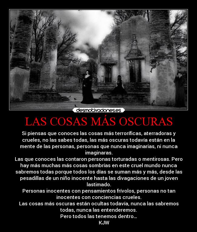 LAS COSAS MÁS OSCURAS -