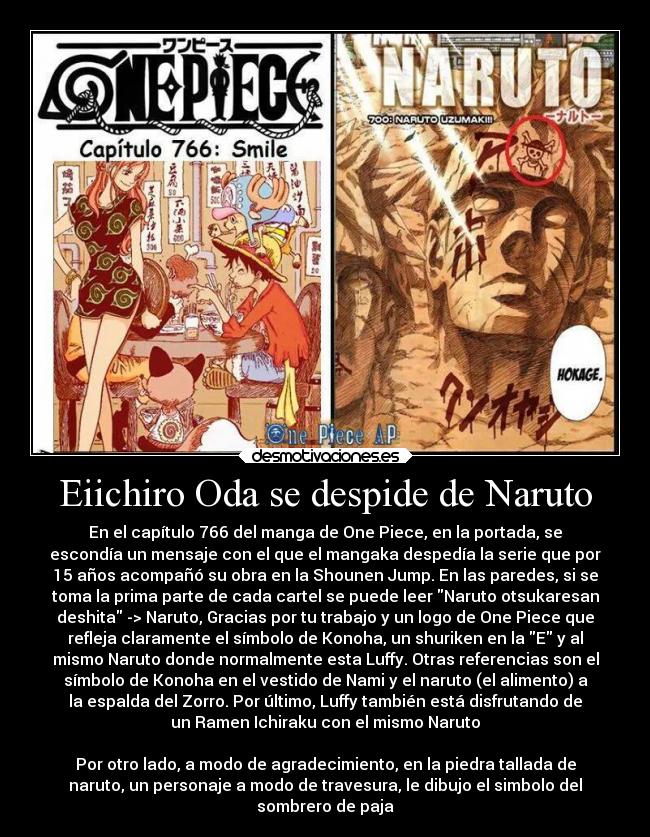 Eiichiro Oda se despide de Naruto -