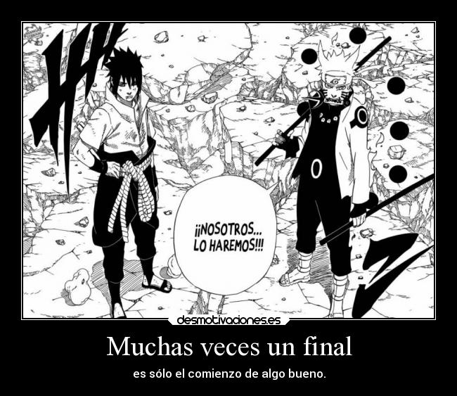 carteles naruto anime amistad amor sasuke final manga finales bueno desmotivaciones