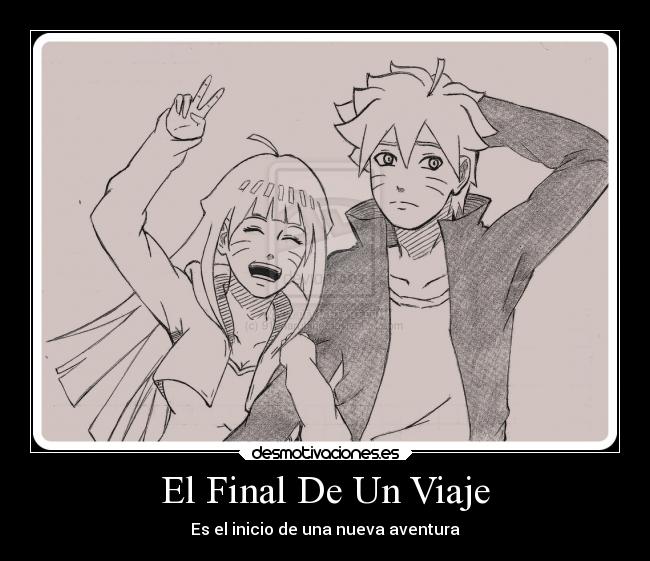 carteles naruto bolt himawari futuro desmotivaciones
