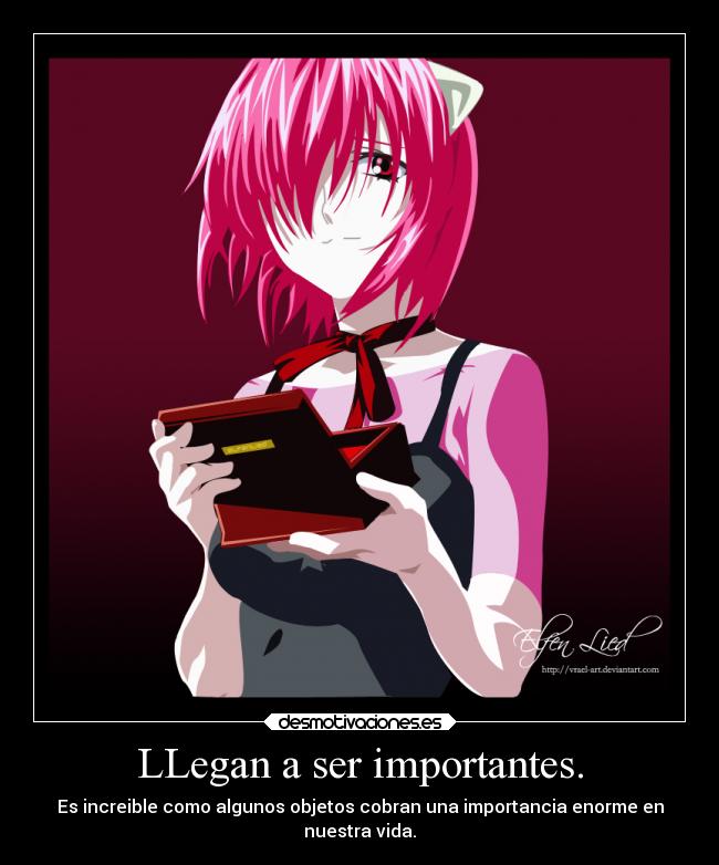 carteles pasado familia amistad amor alma vida anime elfen lied objetos valor carino lucy nyu desmotivaciones
