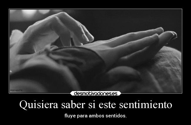 Quisiera saber si este sentimiento -