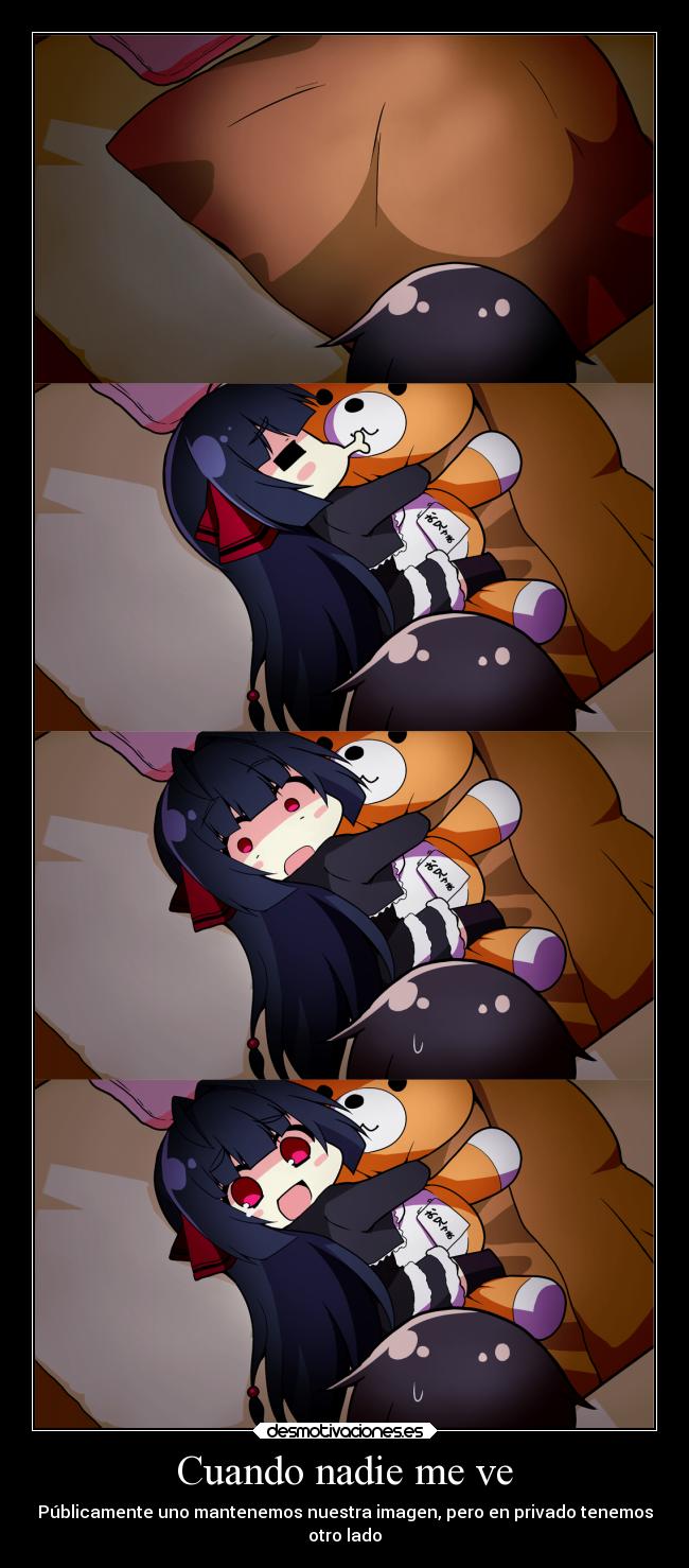 Cuando nadie me ve - Públicamente uno mantenemos nuestra imagen, pero en privado tenemos
otro lado