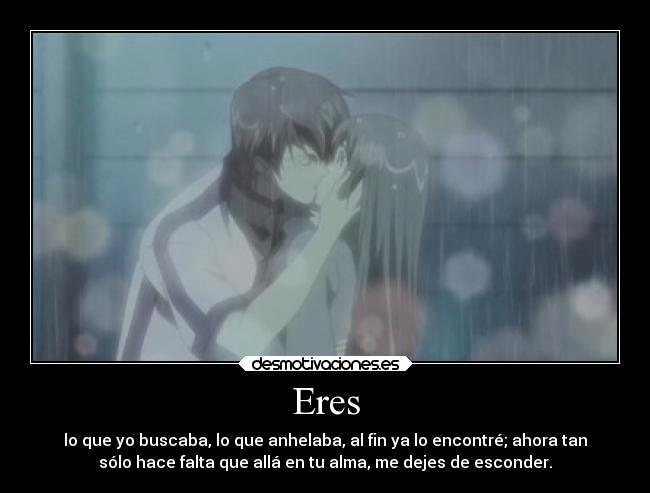 carteles sentimientos corazon besos anime amor dulcepecado lluvia desmotivaciones