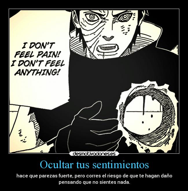 carteles sentimientos naruto obito uchiha shippuden kakashi rin minato desmotivaciones