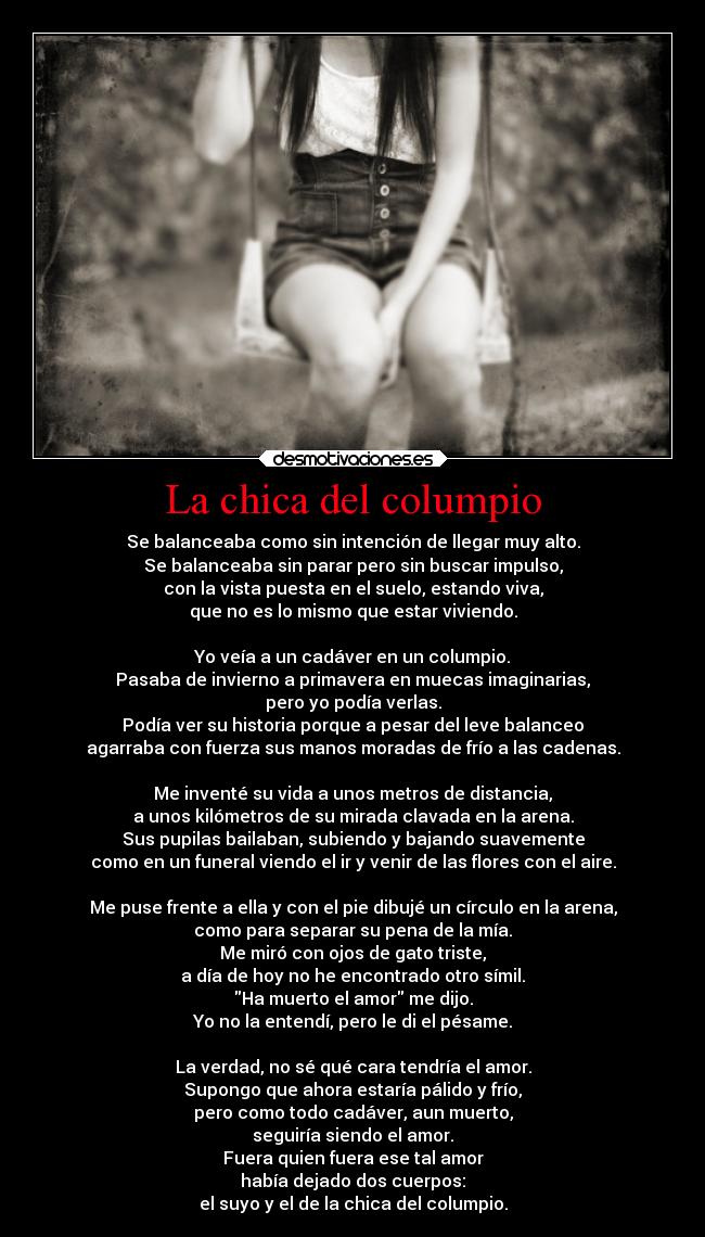 carteles sexo sentimientos chica del columpio poema sarabueno mieldalaabeja desmotivaciones