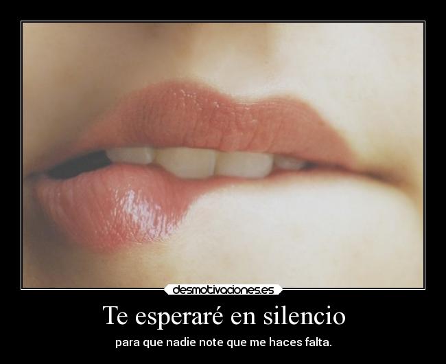 Te esperaré en silencio - para que nadie note que me haces falta.