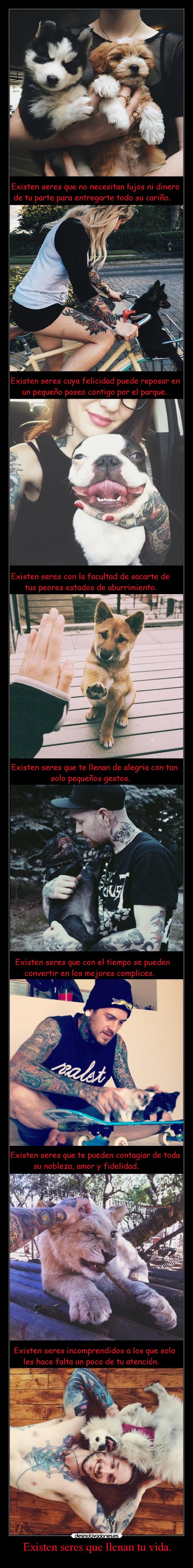 Existen seres que llenan tu vida. - 