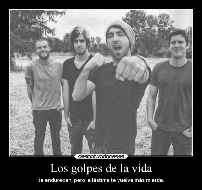 Los golpes de la vida - te endurecen, pero la lástima te vuelve más mierda.