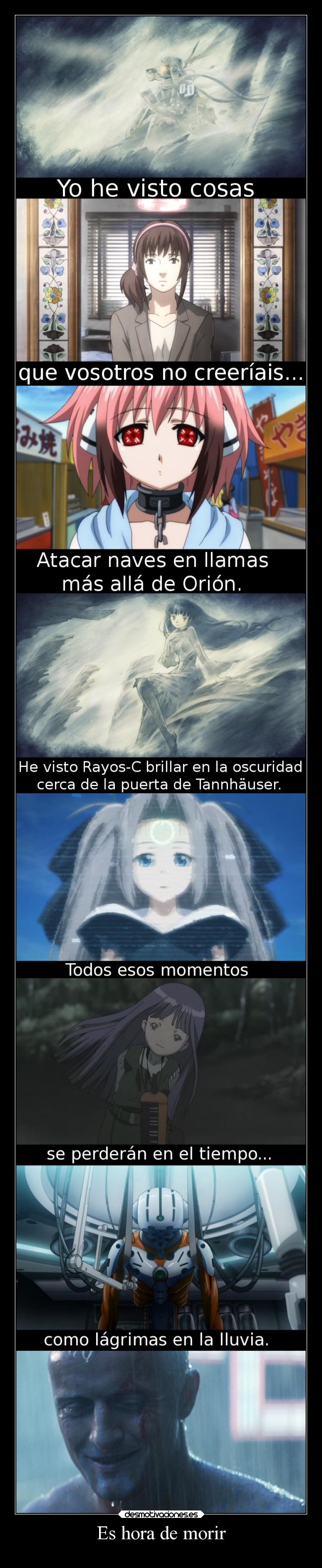 carteles vida mundo muerte anime raptorhunters harukaze manga bladerunner blade runner espacio yamato robots desmotivaciones