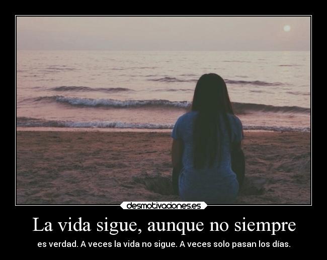 La vida sigue, aunque no siempre - es verdad. A veces la vida no sigue. A veces solo pasan los días.