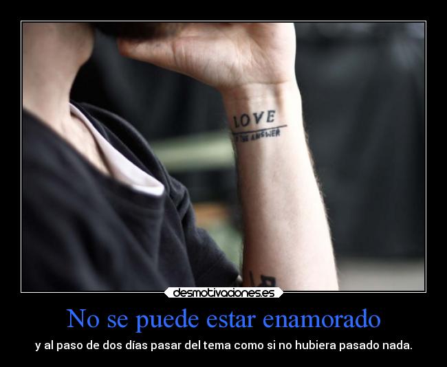 No se puede estar enamorado - 