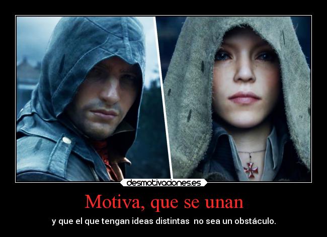 carteles videojuegos assassincreed unity arno elise desmotivaciones