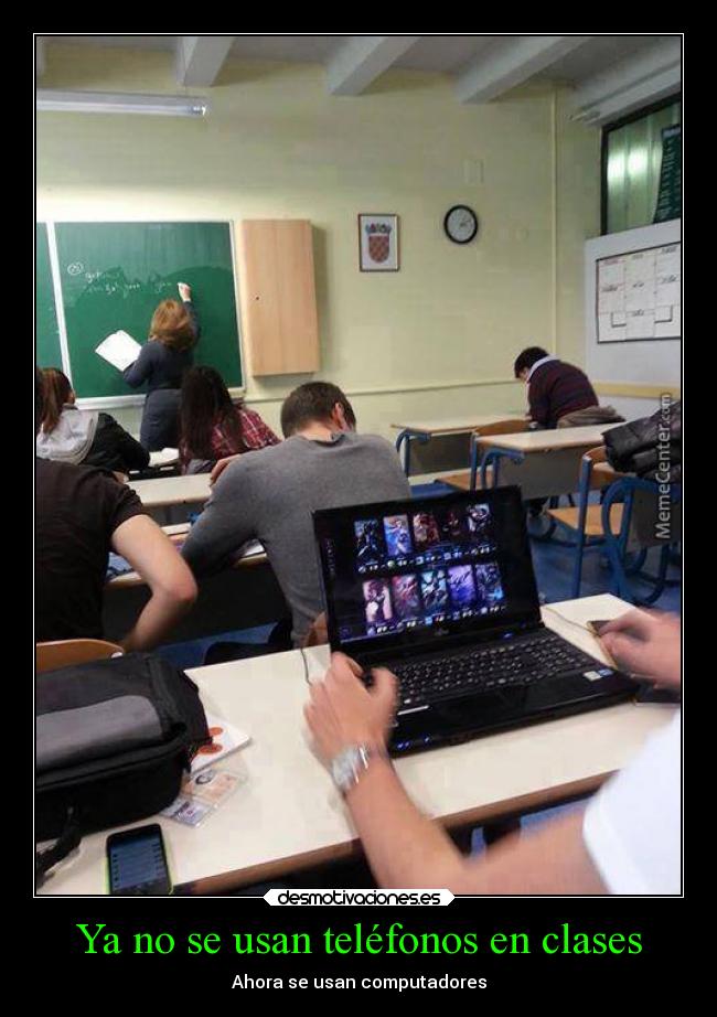 Ya no se usan teléfonos en clases - Ahora se usan computadores