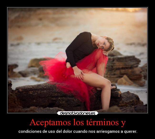 Aceptamos los términos y - condiciones de uso del dolor cuando nos arriesgamos a querer.