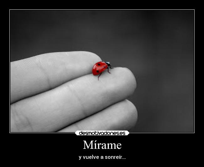 Mírame - y vuelve a sonreír...