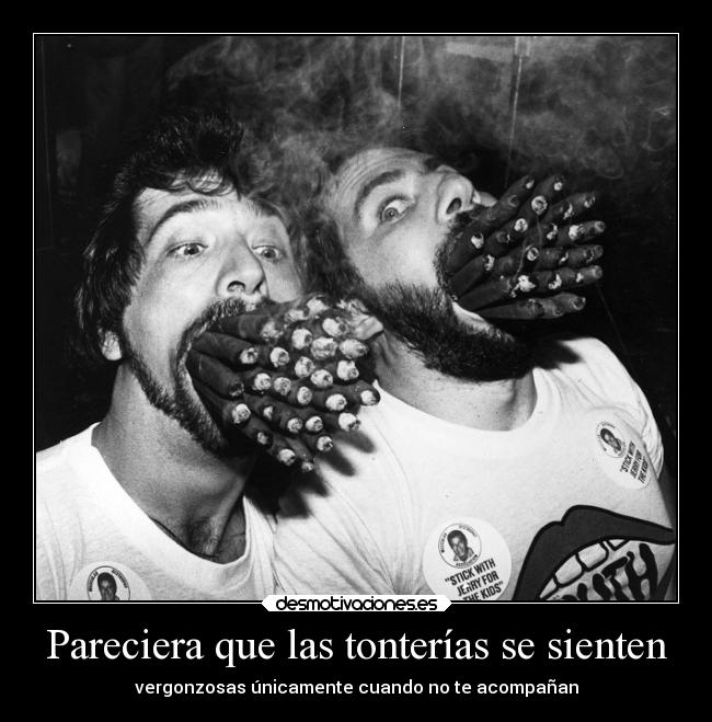 Pareciera que las tonterías se sienten - vergonzosas únicamente cuando no te acompañan