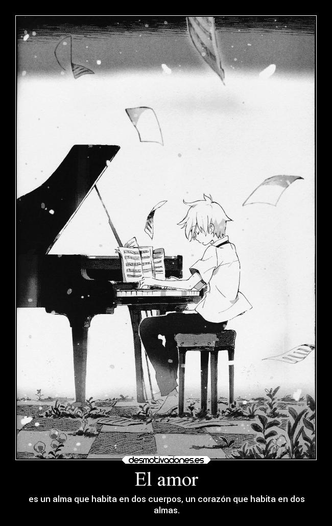 carteles amor amor anime soul eater evans piano blanco negro desmotivaciones