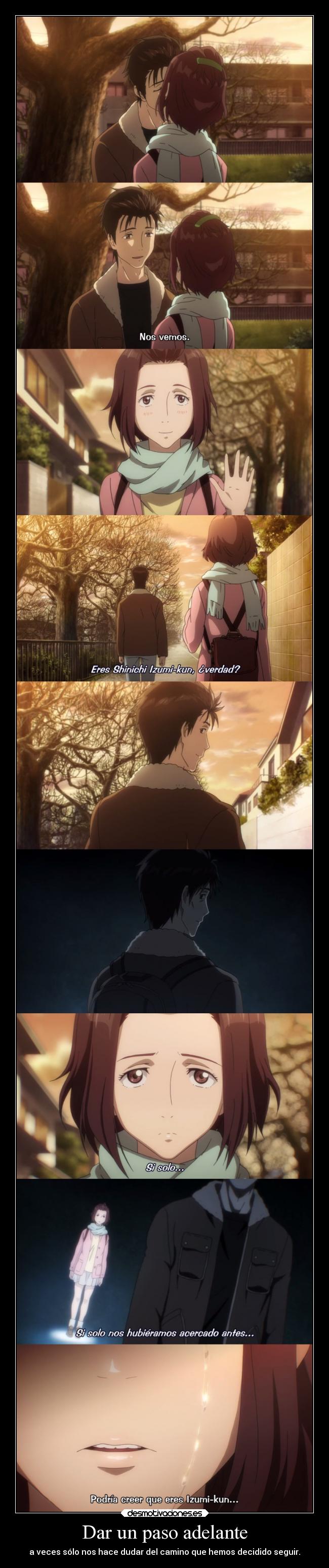 carteles amor anime raptorhunters harukaze manga parasyte kiseijuu kakuritsu camino beso kiss osculo shinichi desmotivaciones