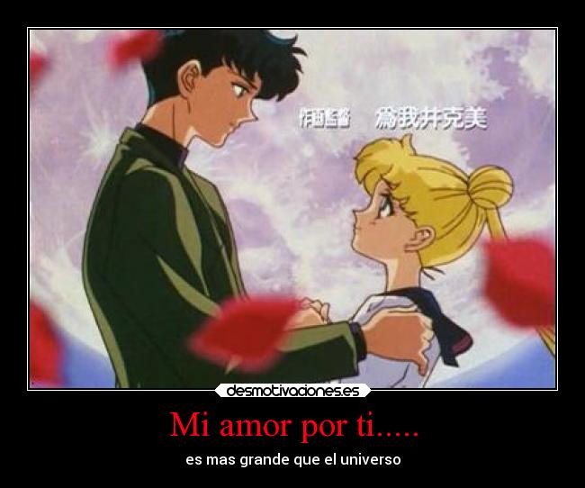 carteles amor anime serena darien beso desmotivaciones