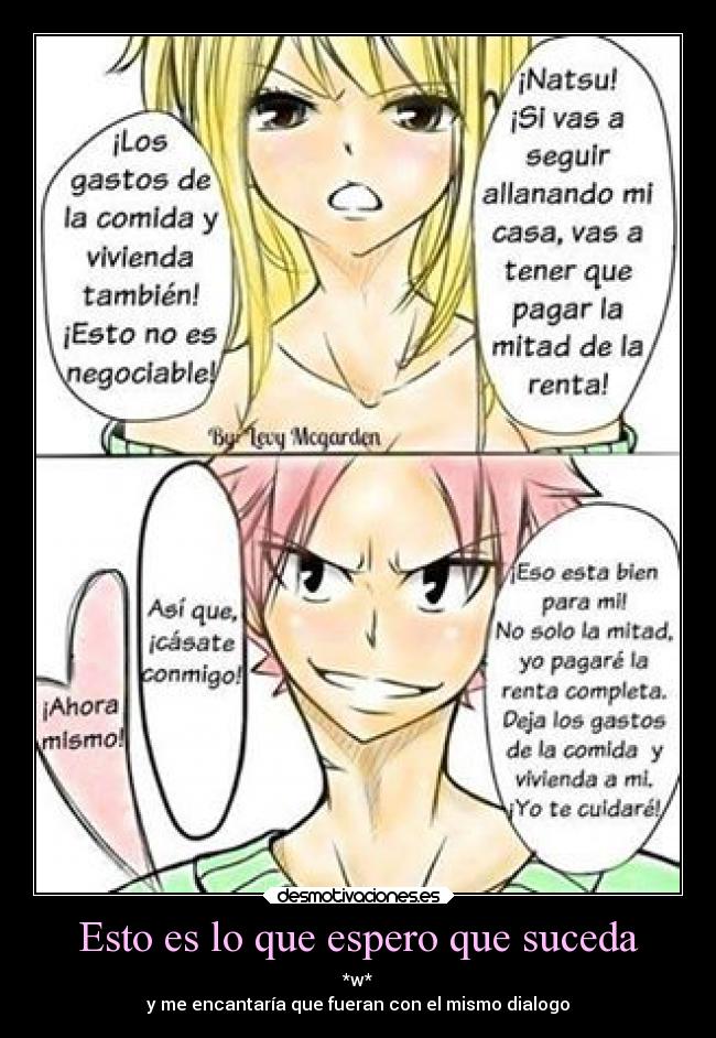 Esto es lo que espero que suceda -