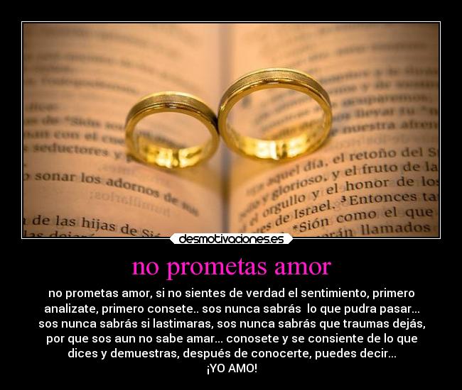 no prometas amor -