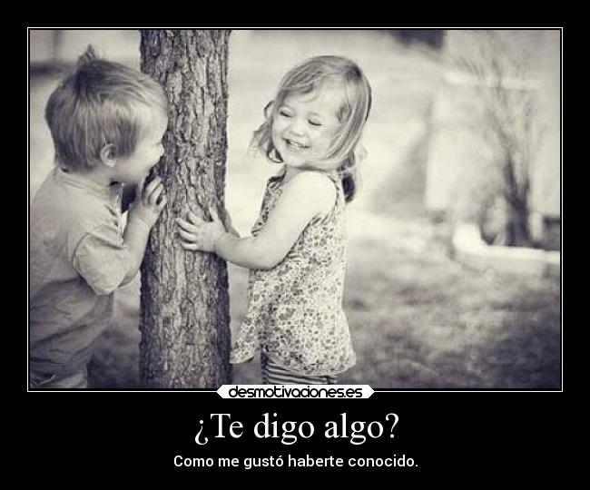 ¿Te digo algo? - Como me gustó haberte conocido.