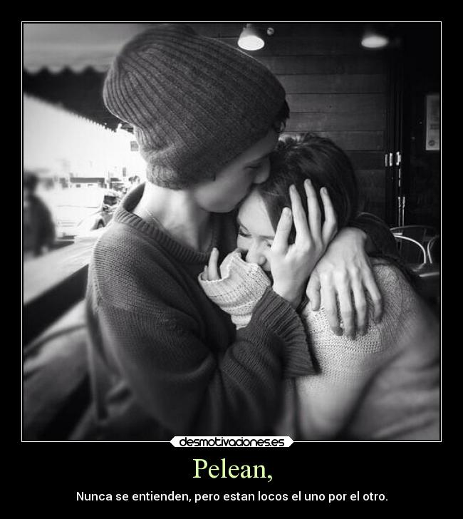 Pelean, - Nunca se entienden, pero estan locos el uno por el otro.