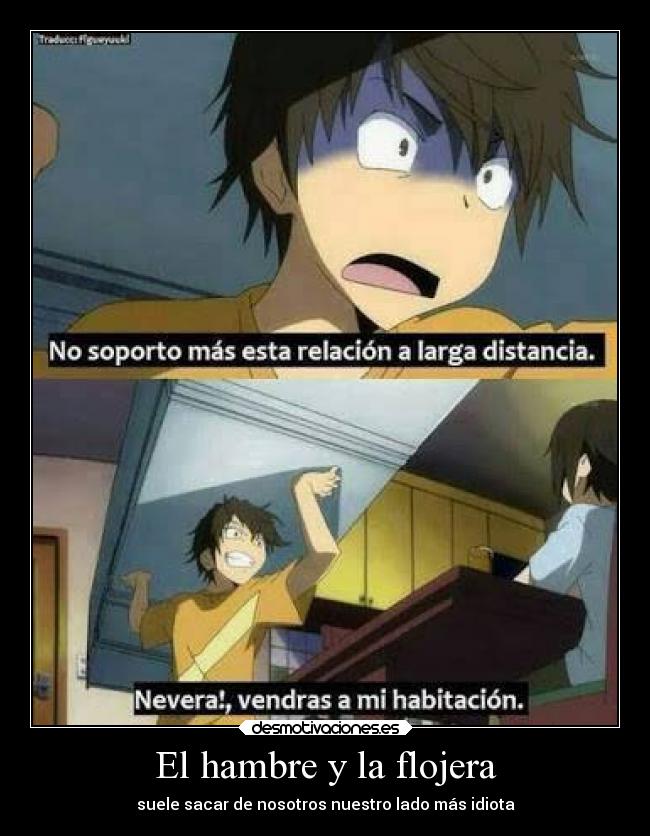 carteles anime hambre flojera tixo desmotivaciones