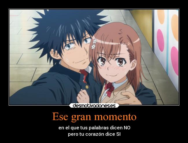 carteles anime mikasa mikoto touma toarukagakunorailgun toarumajutsunoindex desmotivaciones