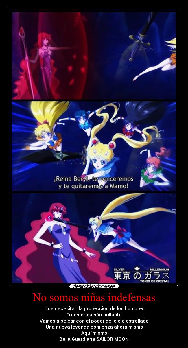 carteles anime sailor moon crystal desmotivaciones