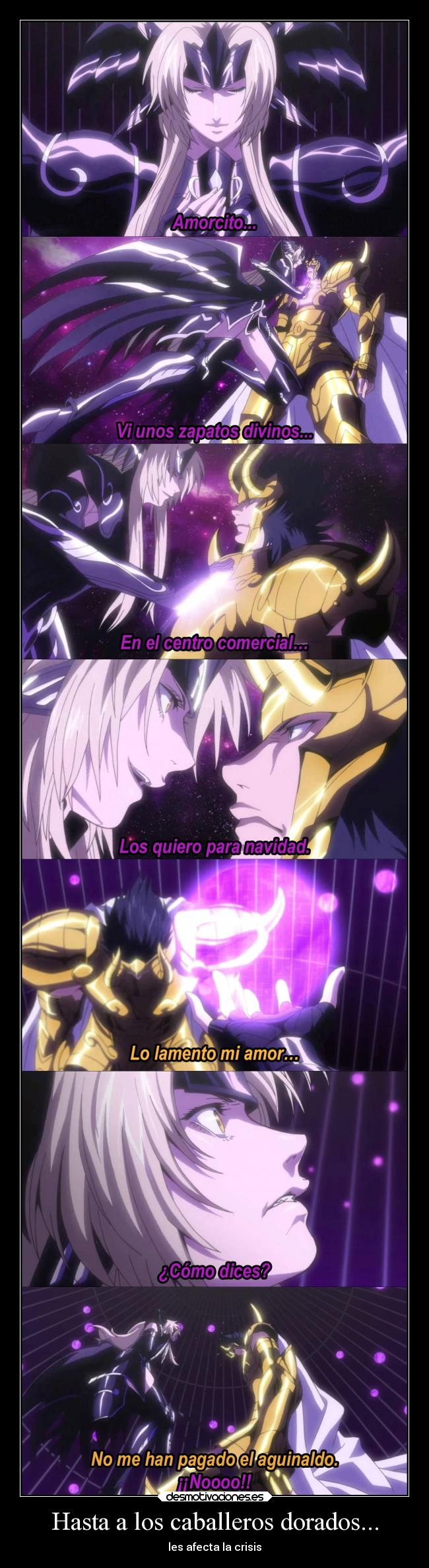 carteles anime saint seiya lost canvas cid capricornio phantasos parejas aguinaldo desmotivaciones